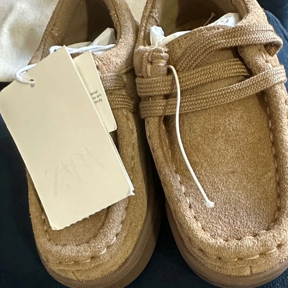 Zara Kids Tan Moccasins